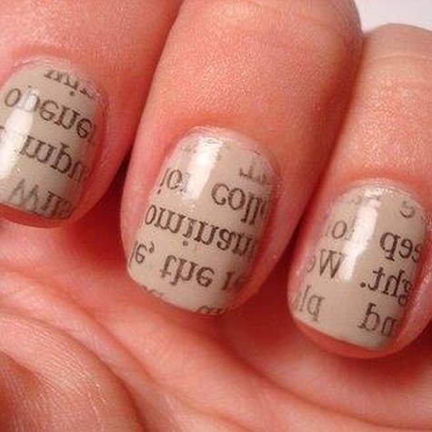 Newsprint Nail Art (bests of pinterest gallery)