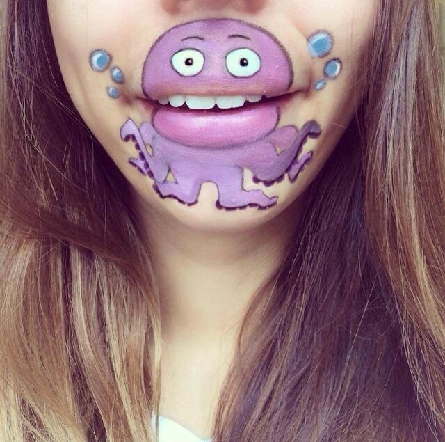 Makeup Artist Turns Her Lips Into Cute Cartoon Characters: 52 amazing photos