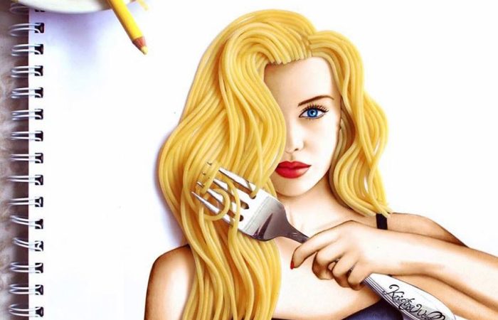 19-Year-Old Artist Uses Real-Life Objects To Complete Her Illustrations