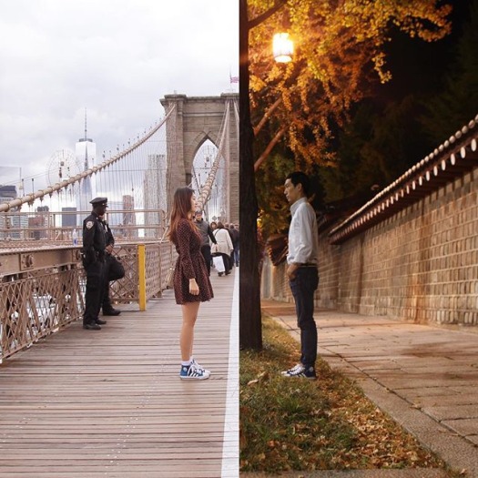 Couple In Long Distance Relationship Connects By Creating Combo Pictures (16 Pics)