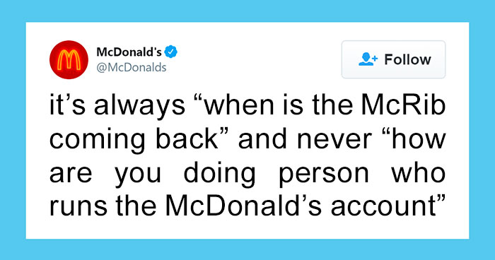 The Person Who Runs The Mcdonalds Twitter Account Tweeted That No One