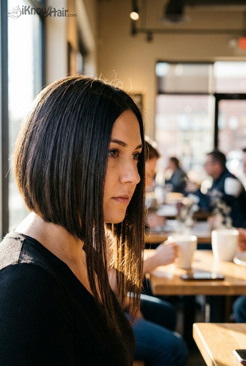 Asymmetrical haircut golden hour sunset park setting