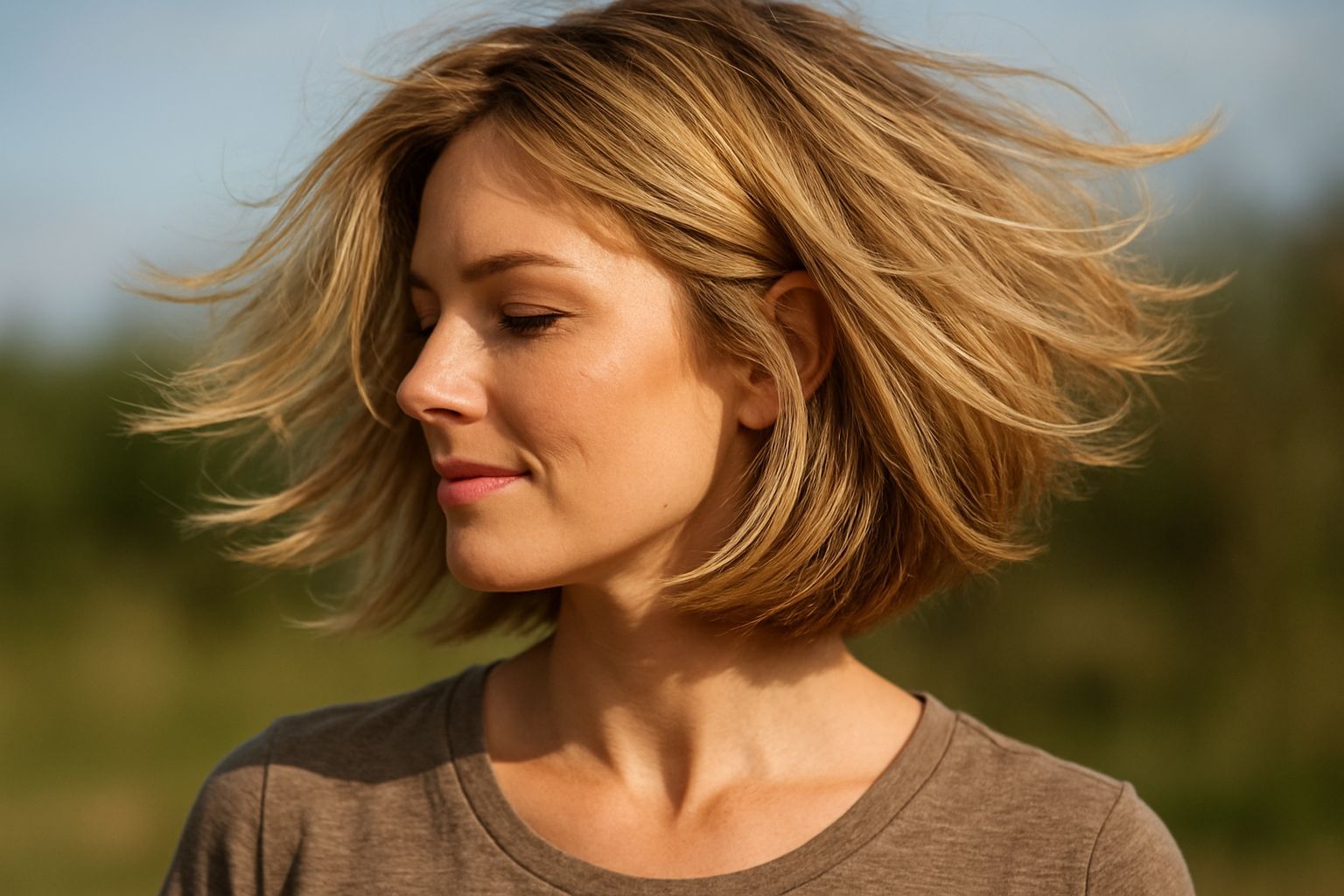 Butterfly cut blonde sun kissed highlights hair movement 2026