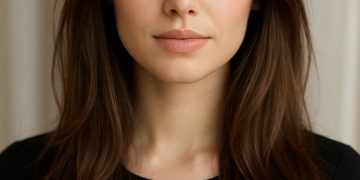 Soft curtain bangs framing face with flowing layers 2026