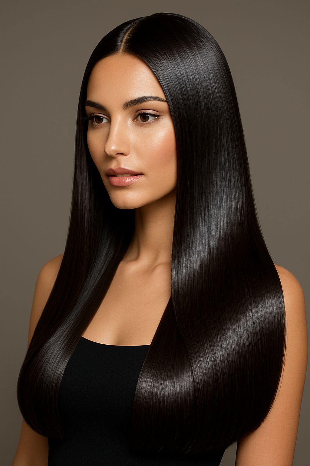 Glass hair ultra shiny sleek straight glossy hairstyle 2026