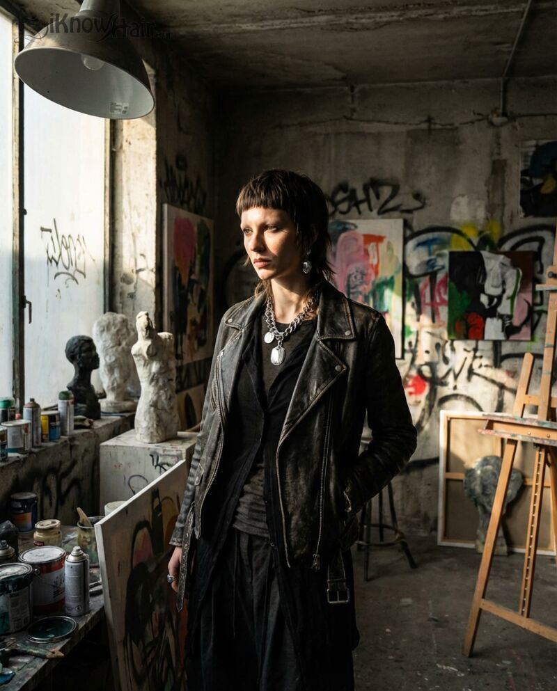 Micro bangs baby bangs edgy art studio 2026