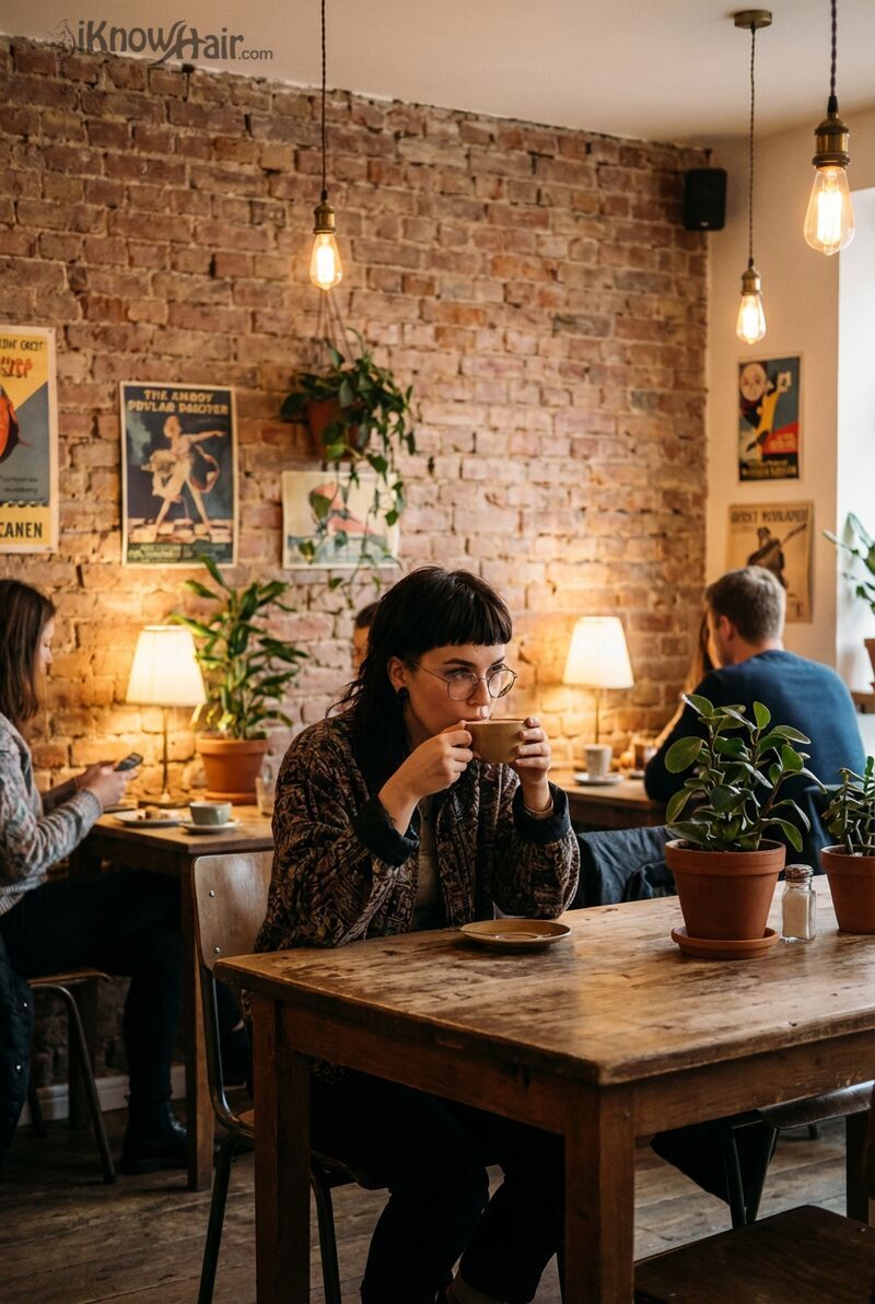 Micro bangs short edgy baby bangs style