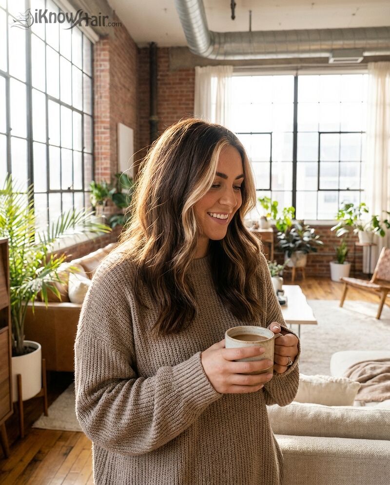 Money pieces face framing highlights loft apartment 2026