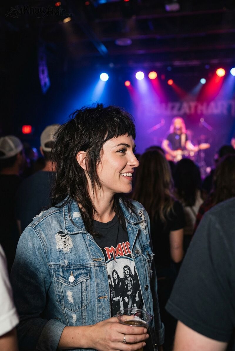 Piecey bangs textured separated sections trendy look