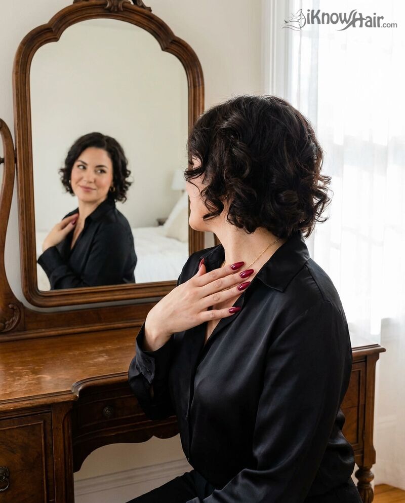 Glossy Wine Red Nails lifestyle shot for winter 2026