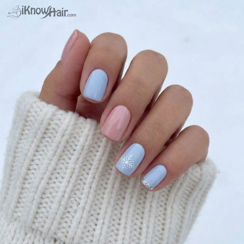Pastel Winter Nails close-up manicure detail