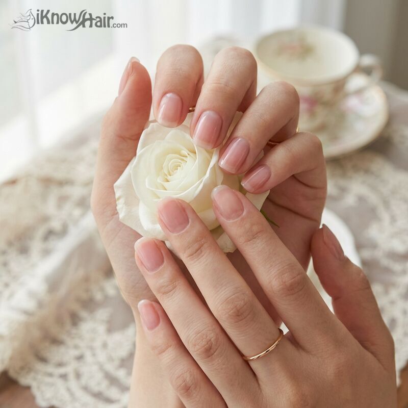 Sheer Pink Natural Nails close-up manicure detail