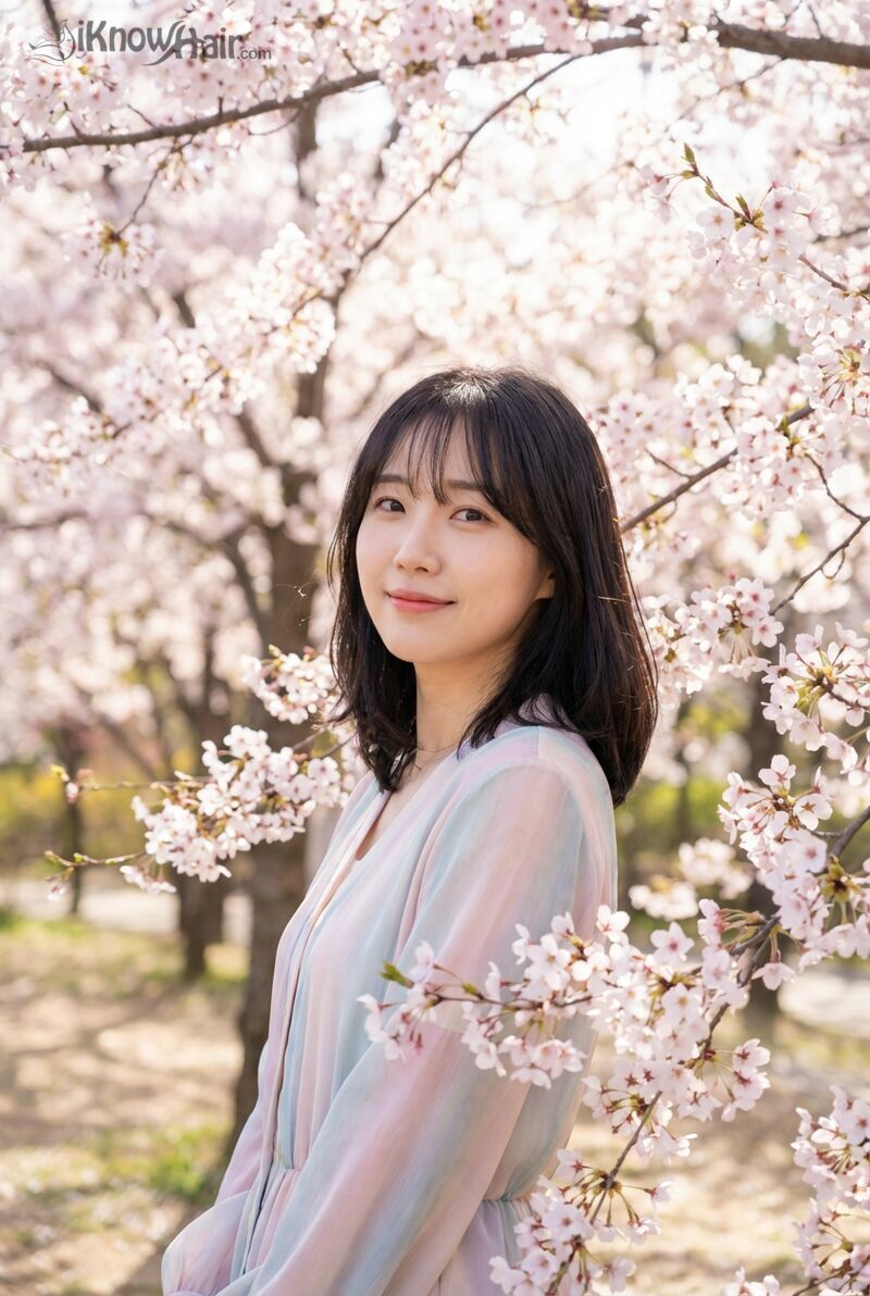 Wispy bangs delicate feathered fringe hairstyle