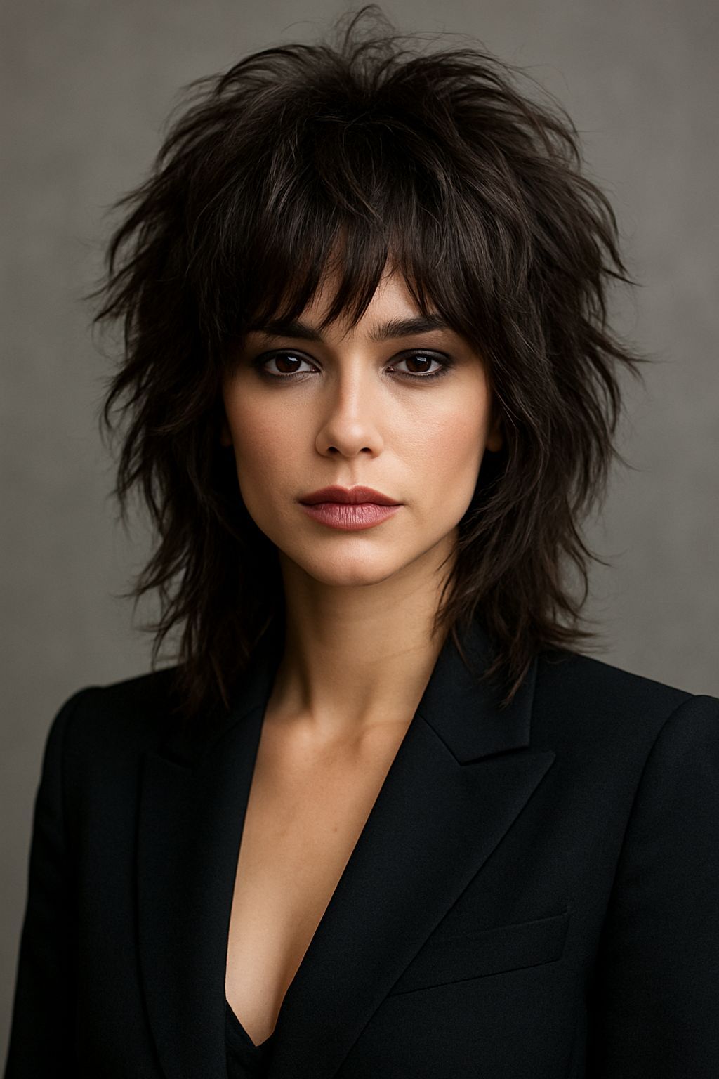 Wolf cut shaggy layers textured voluminous hairstyle 2026