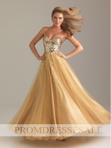 Gold Color Prom Dress 2012