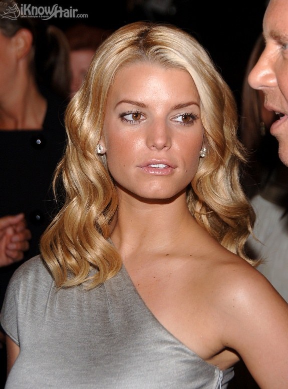 Jessica Simpson backstage during the Michael Kors 2008 Fashion Show